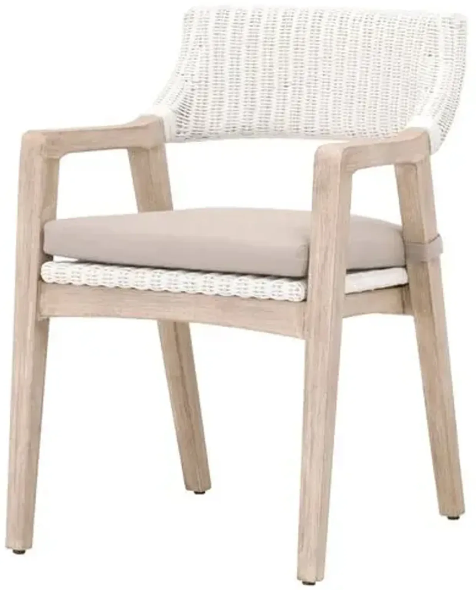 Laura Rope Armchair - Light Gray/White