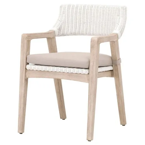 Laura Rope Armchair - Light Gray/White