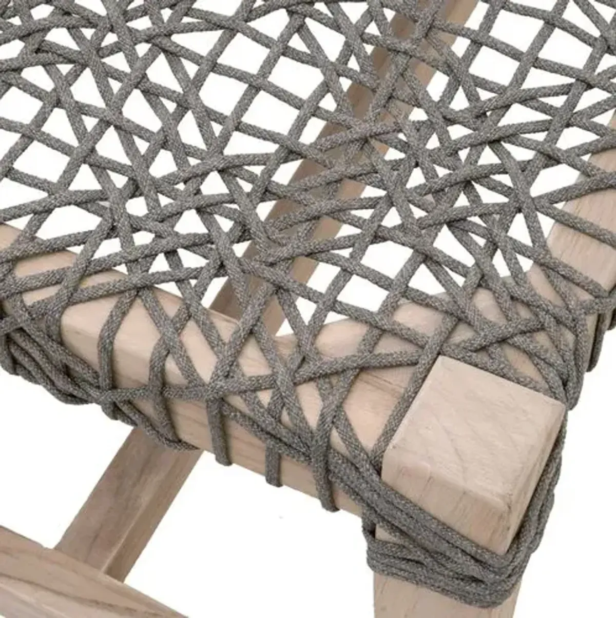 Audrey Outdoor Bench - Gray Teak/Dove Rope