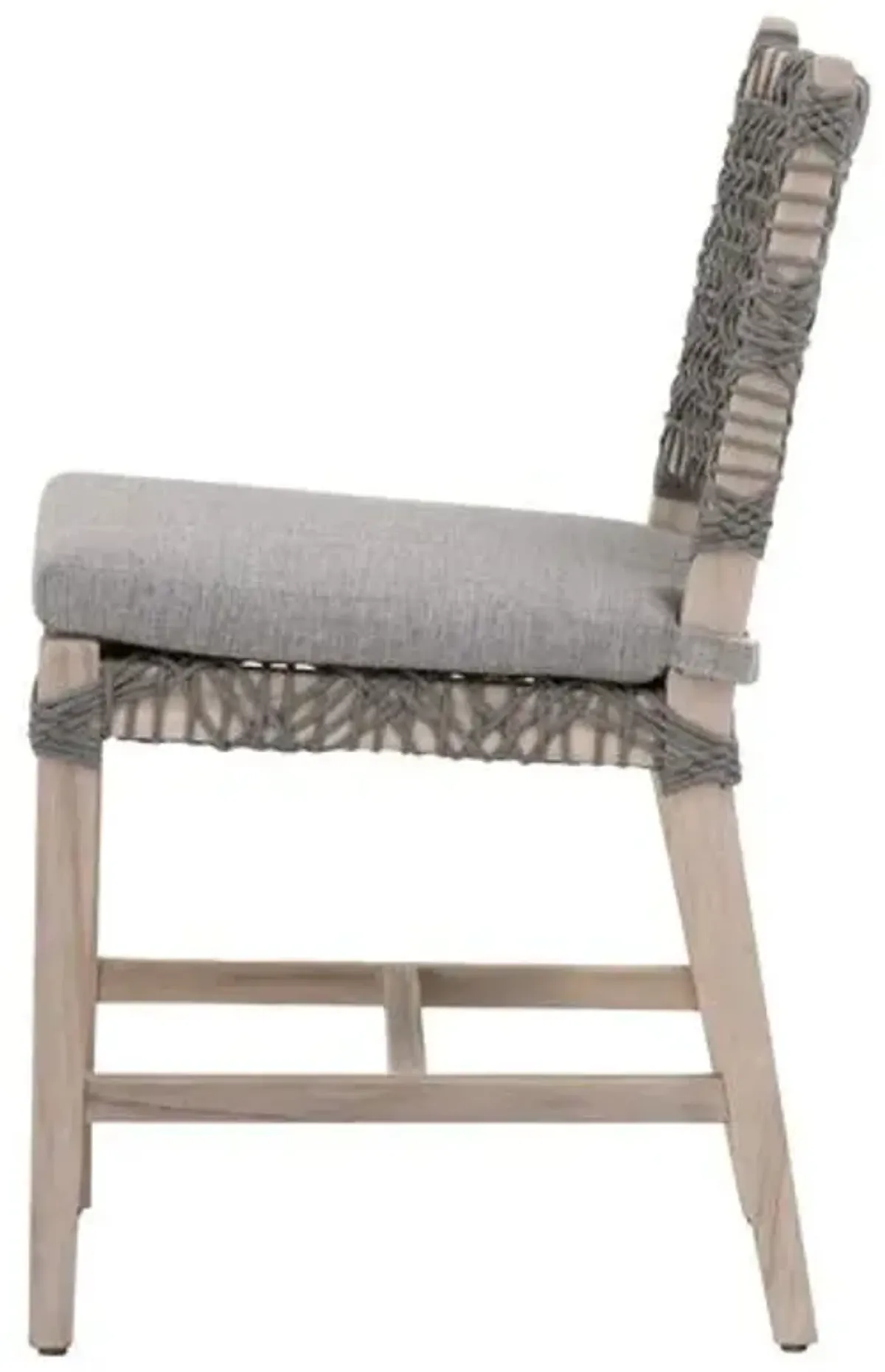 Set of 2 Audrey Outdoor Dining Chairs - Gray Teak/Dove Rope