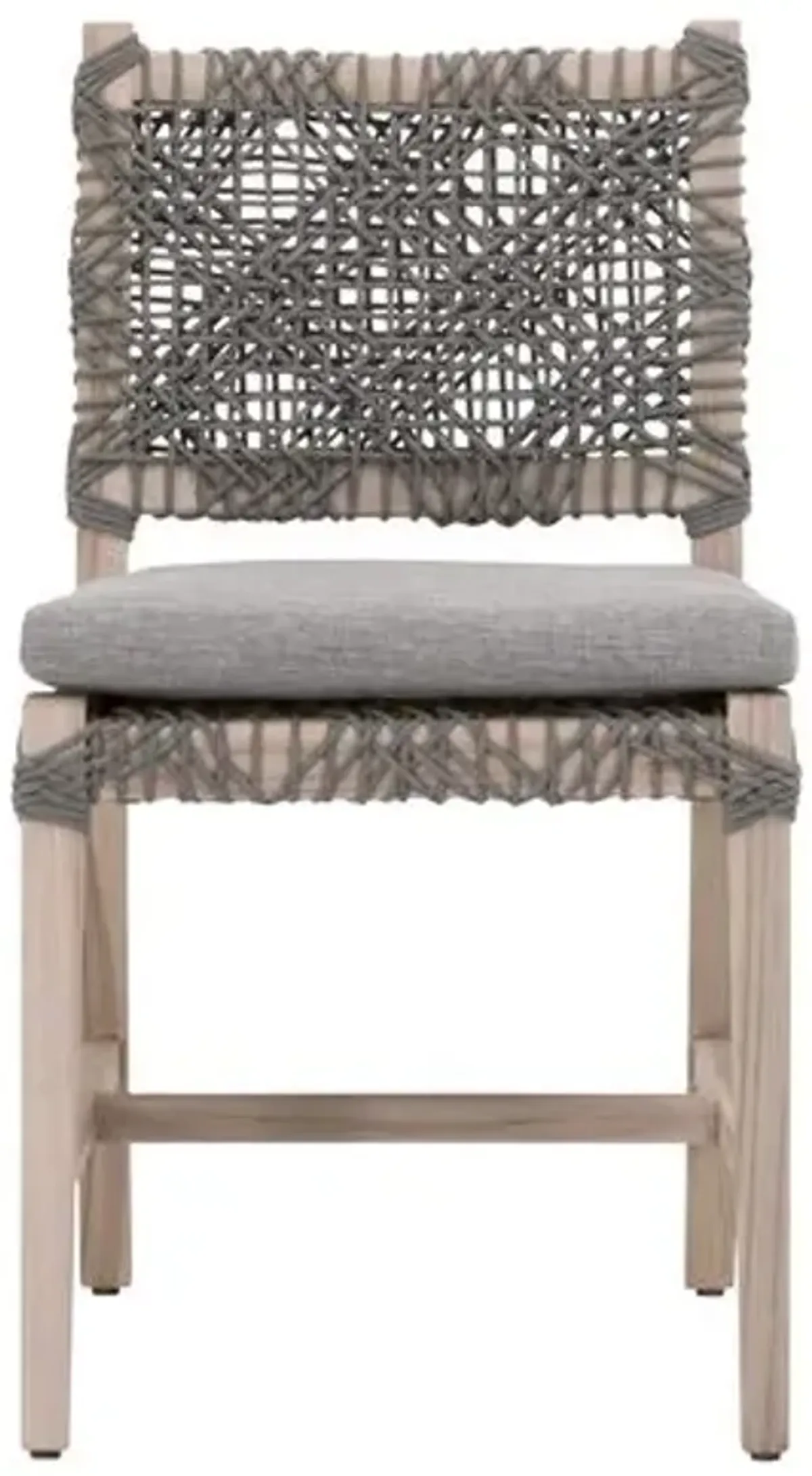 Set of 2 Audrey Outdoor Dining Chairs - Gray Teak/Dove Rope