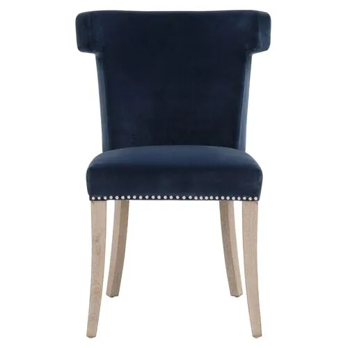 Callie Dining Chair - Denim Velvet - Blue