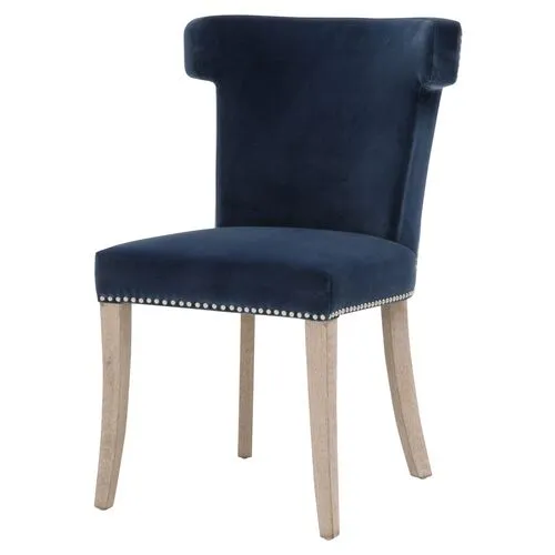 Callie Dining Chair - Denim Velvet - Blue