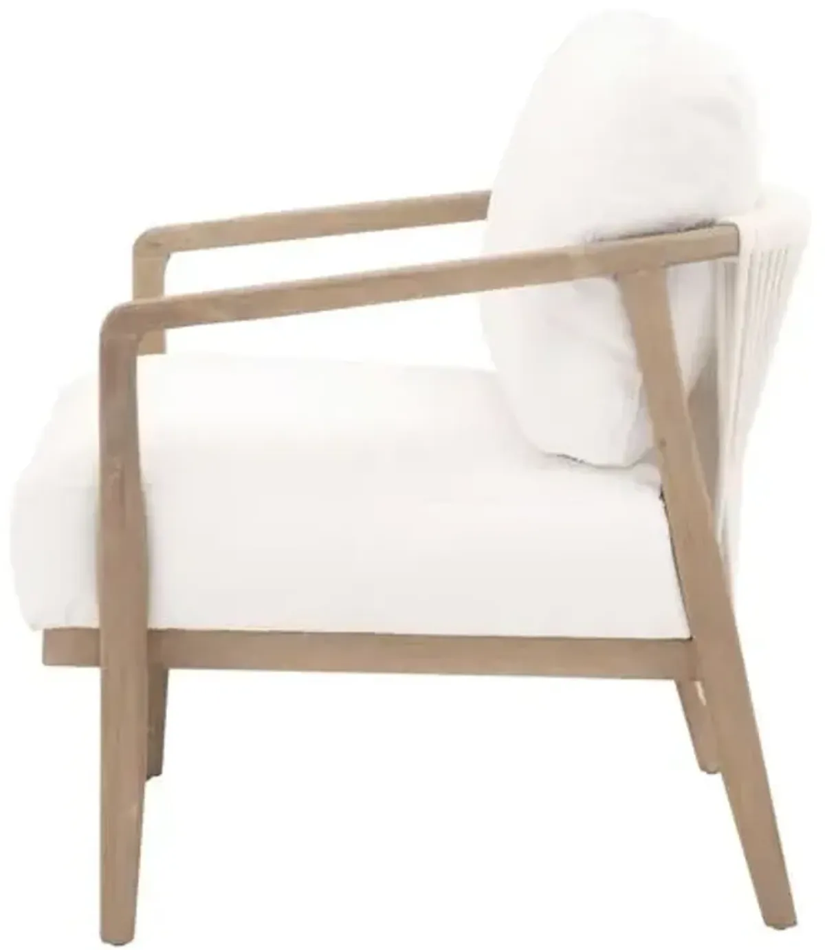 Melody Oak Club Chair - White Rope/Pearl Performance