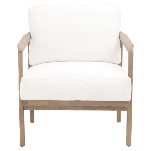 Melody Oak Club Chair - White Rope/Pearl Performance