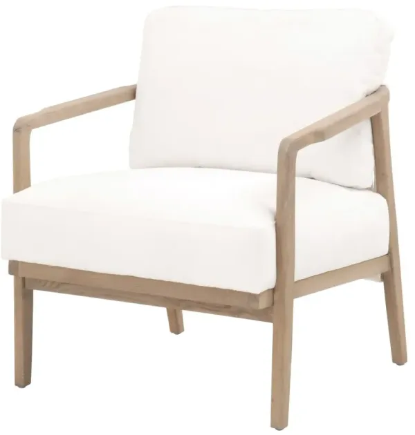 Melody Oak Club Chair, White Rope/Pearl Performance