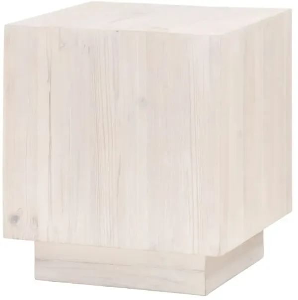 Hampton End Table, White Wash Pine