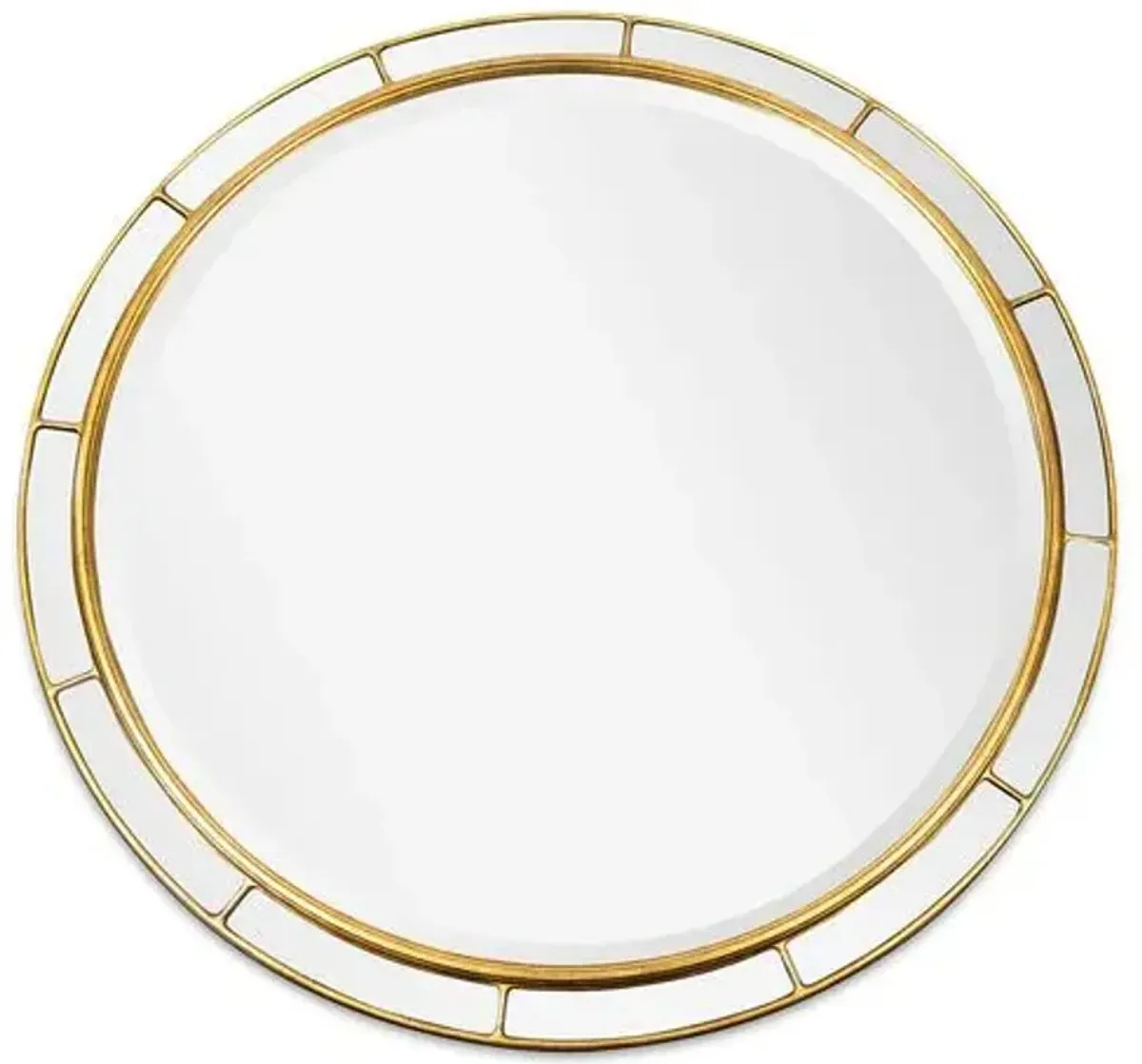 Plaza Mirror Round Wall Mirror - Antique Gold Leaf - Regina Andrew