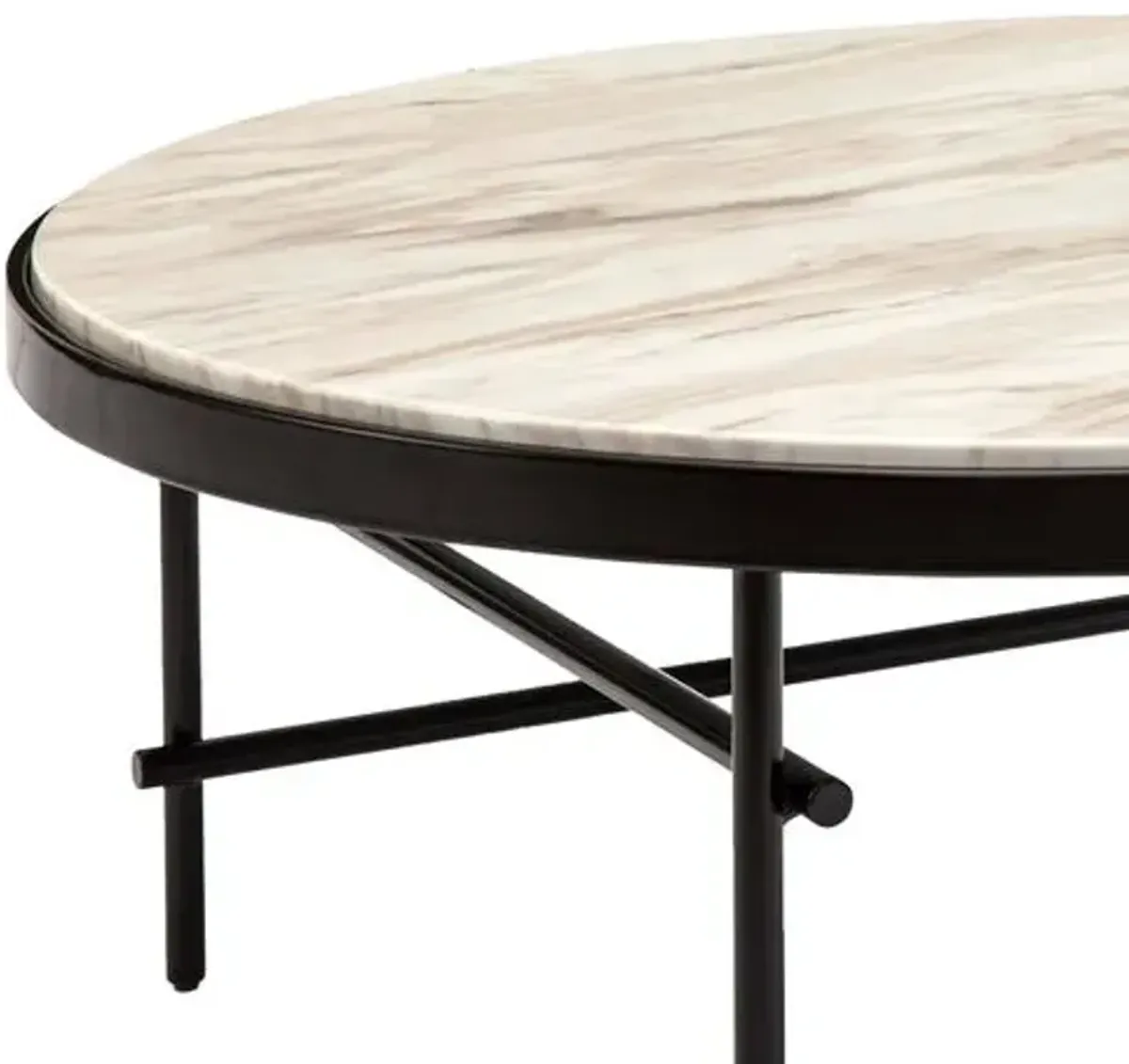 Cesario Marble Coffee Table - Black - Regina Andrew