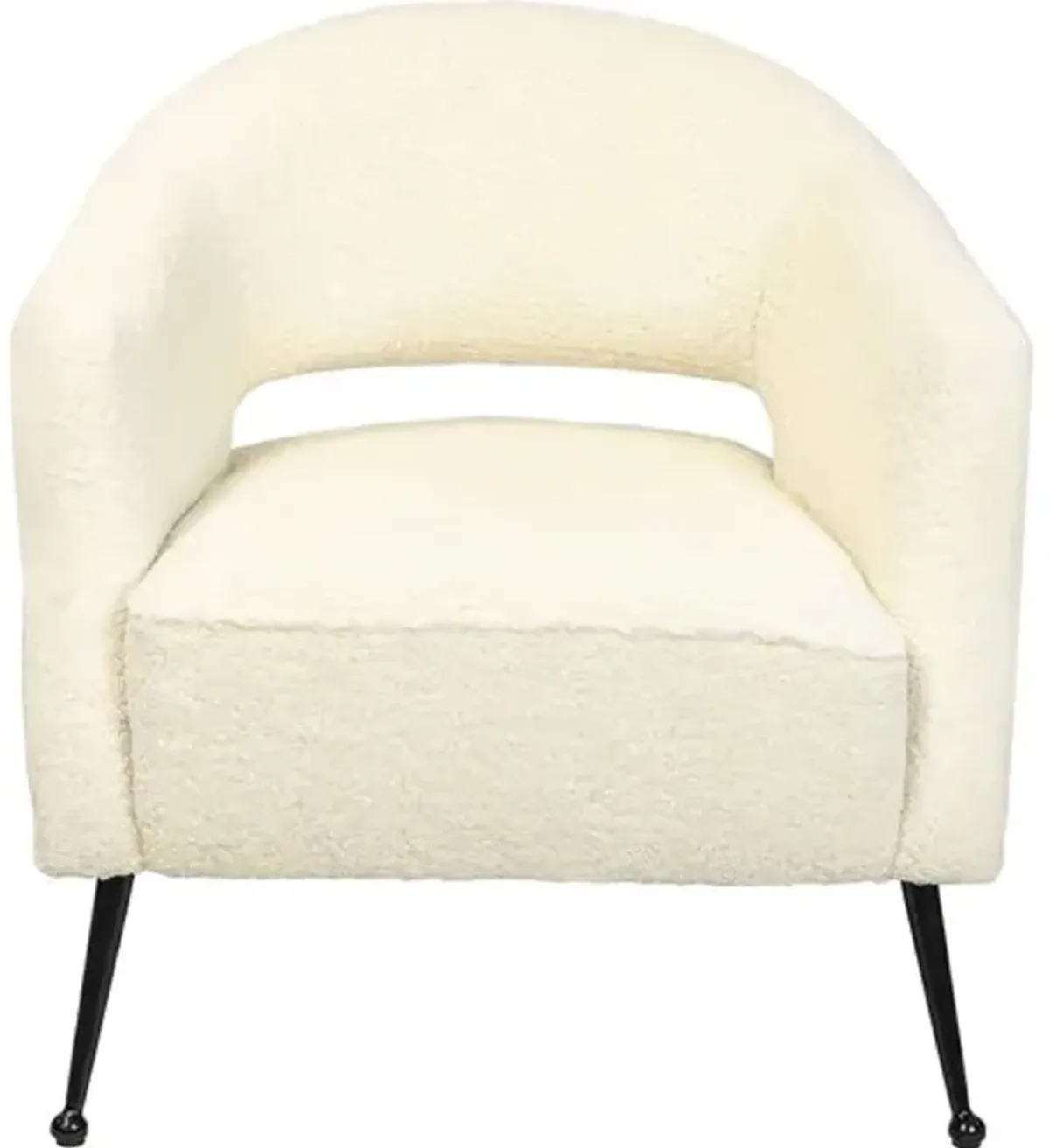 Mimi Faux Boucle Wool Chair - White - Regina Andrew