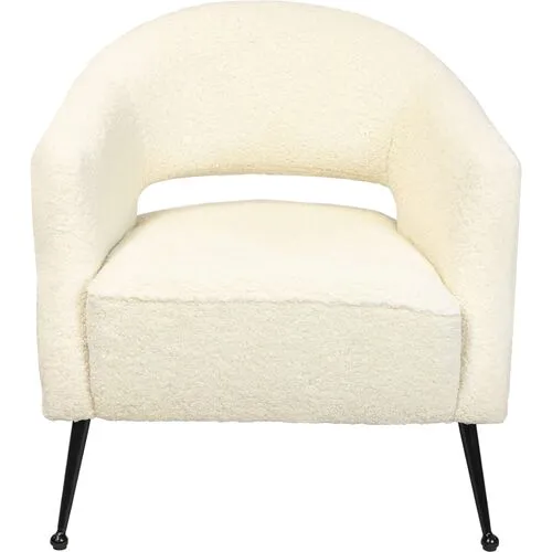 Mimi Faux Boucle Wool Chair - White - Regina Andrew