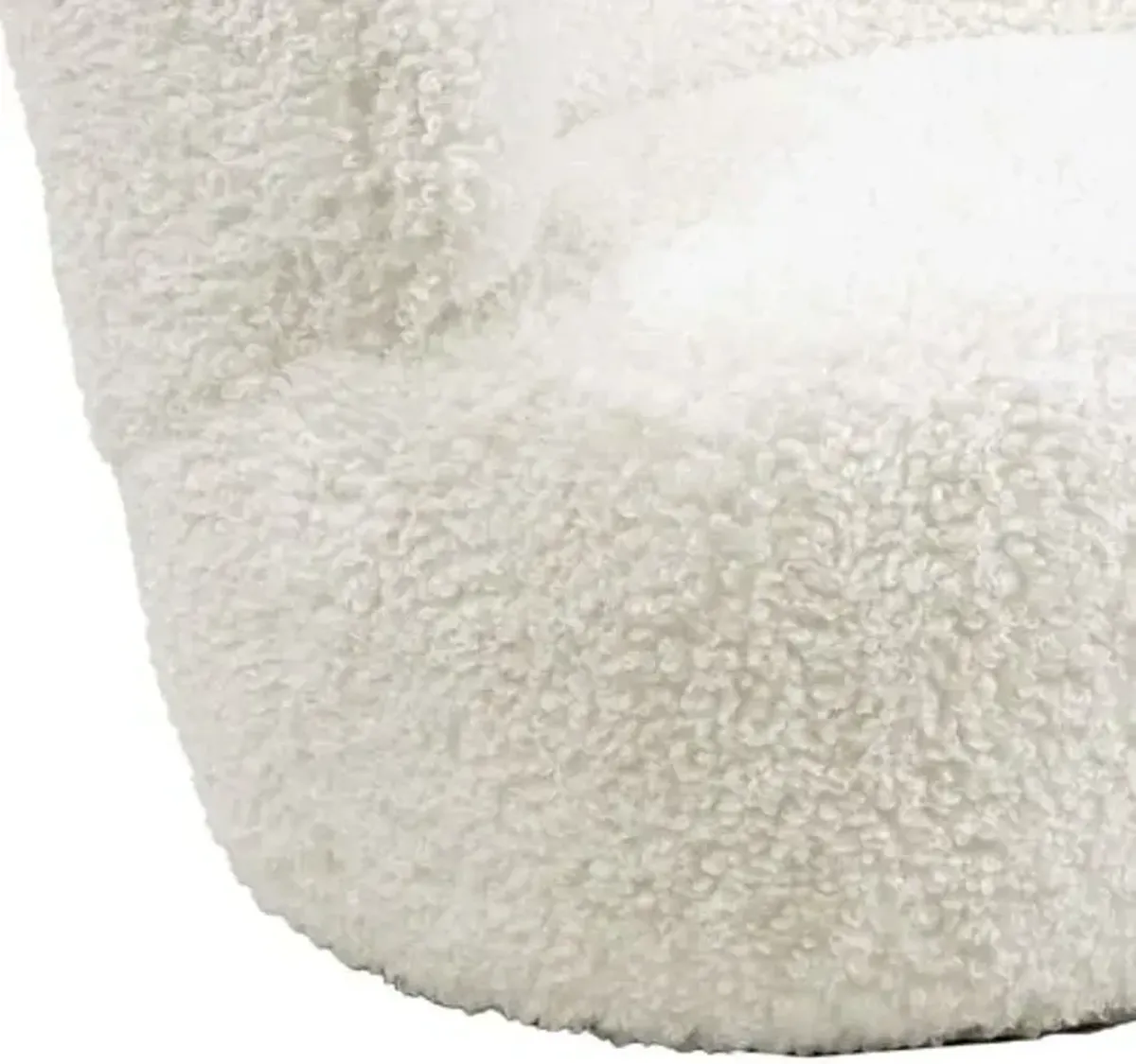 Myra Faux Boucle Wool Swivel Chair - White - Regina Andrew