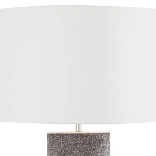 Andres Column Table Lamp - Gray Hair-On-Hide - Regina Andrew