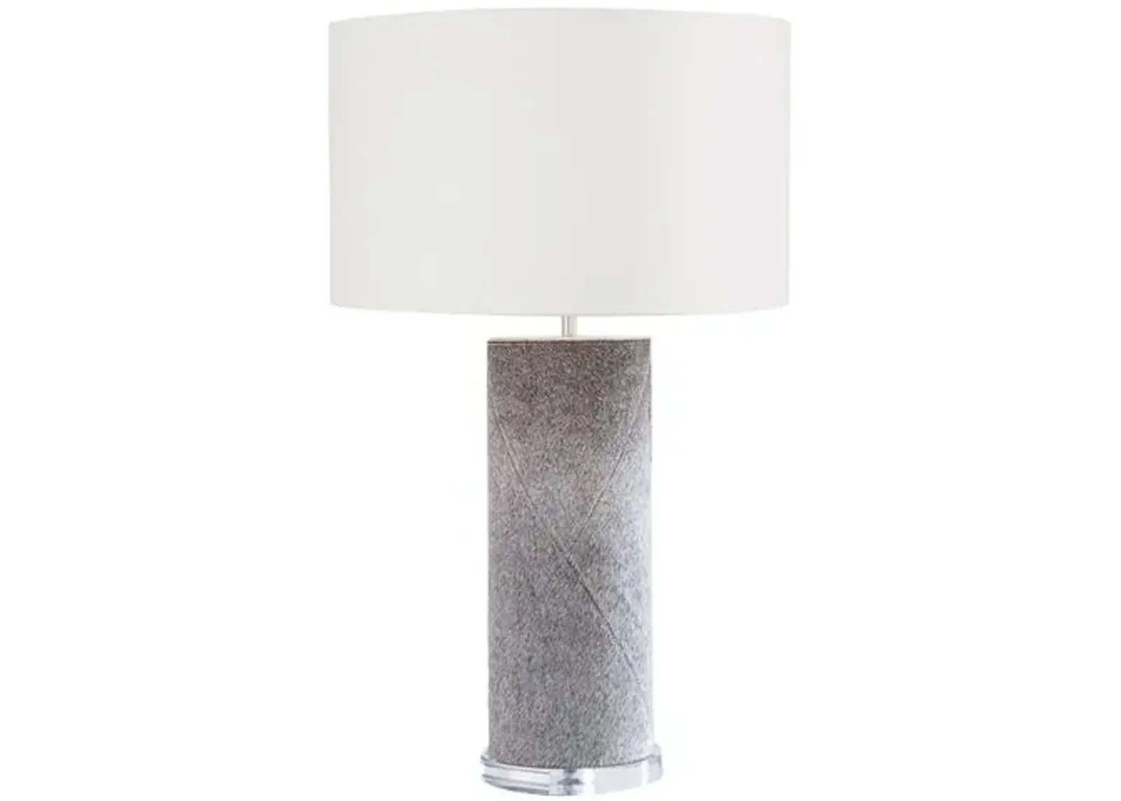 Andres Column Table Lamp - Gray Hair-On-Hide - Regina Andrew