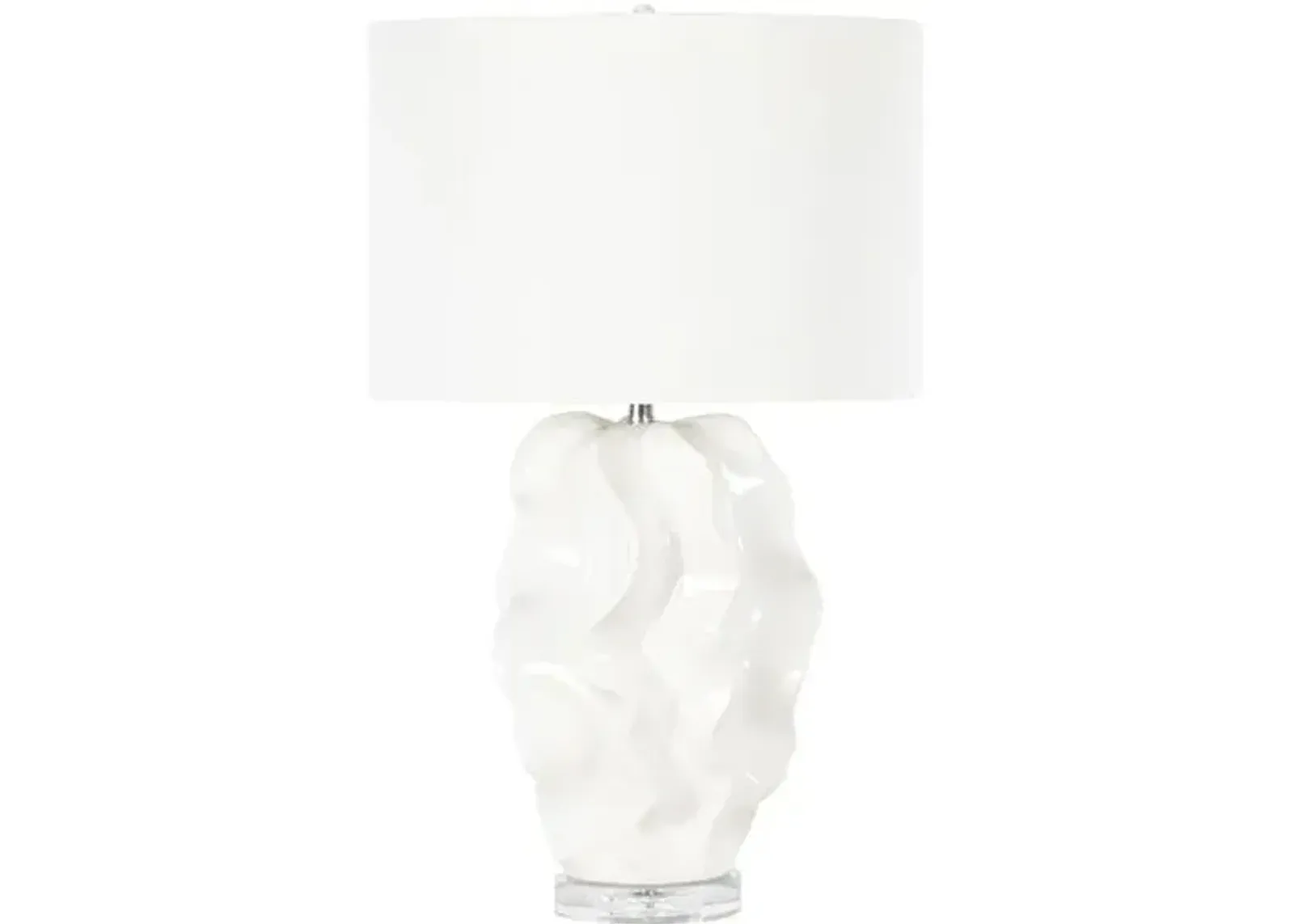 White Sands Ceramic Table Lamp - White/Clear - Regina Andrew