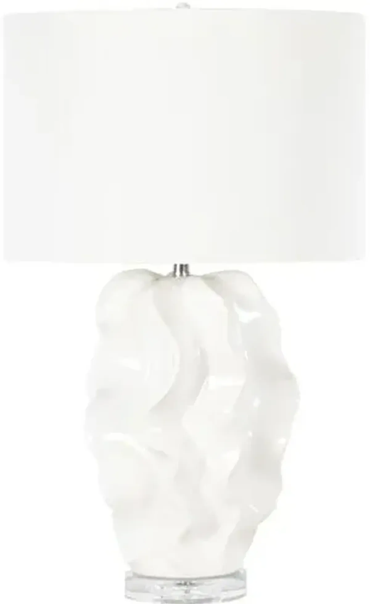 White Sands Ceramic Table Lamp - White/Clear - Regina Andrew