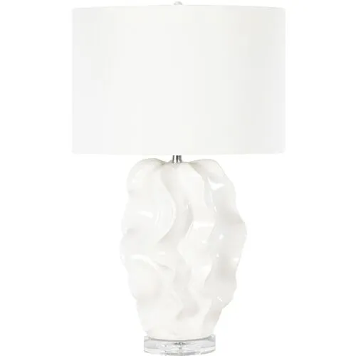 White Sands Ceramic Table Lamp - White/Clear - Regina Andrew