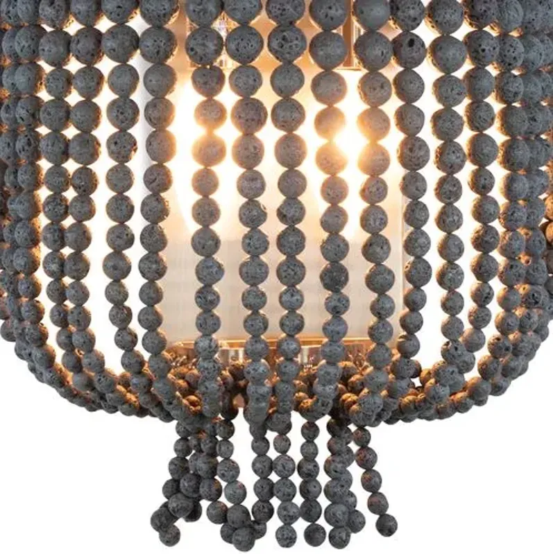 Milos Beaded Wall Sconce - Dark Denim - Regina Andrew - Black