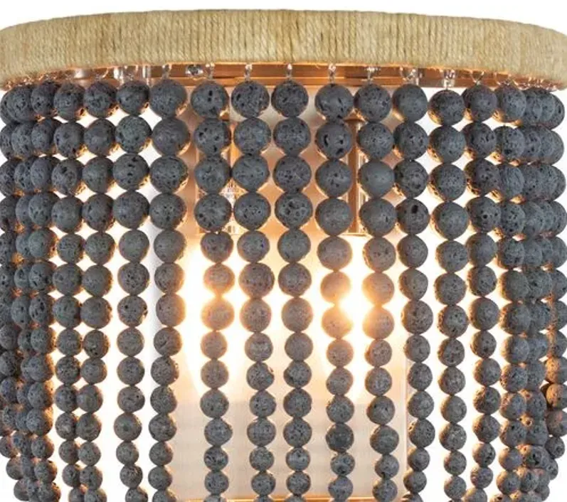 Milos Beaded Wall Sconce - Dark Denim - Regina Andrew - Black