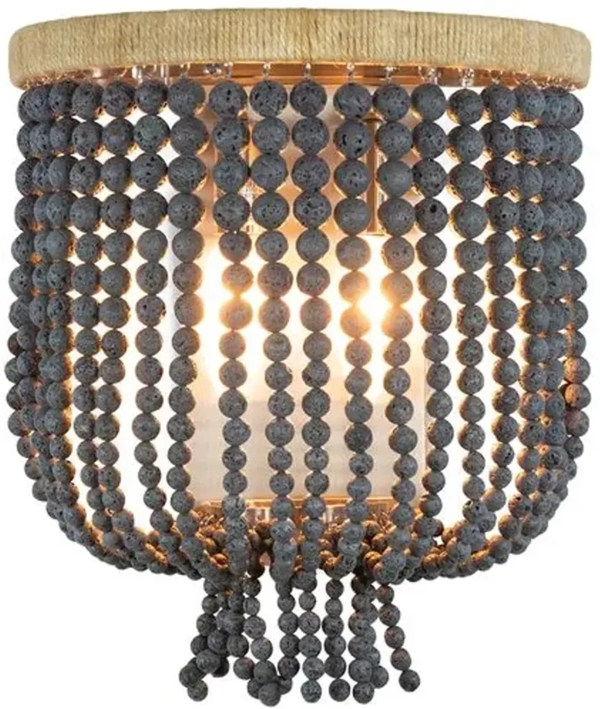 Milos Beaded Wall Sconce - Dark Denim - Regina Andrew - Black