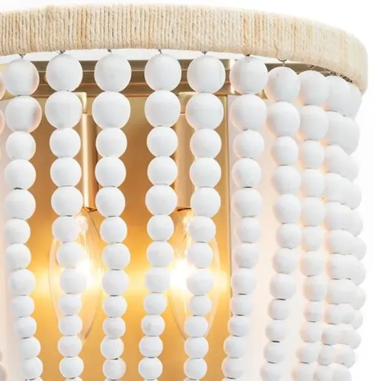 Milos Beaded Wall Sconce - White - Regina Andrew