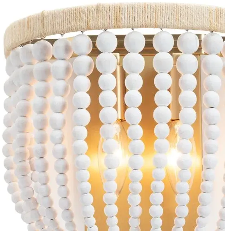 Milos Beaded Wall Sconce - White - Regina Andrew