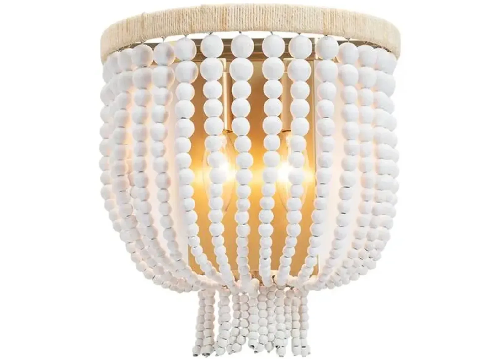 Milos Beaded Wall Sconce - White - Regina Andrew