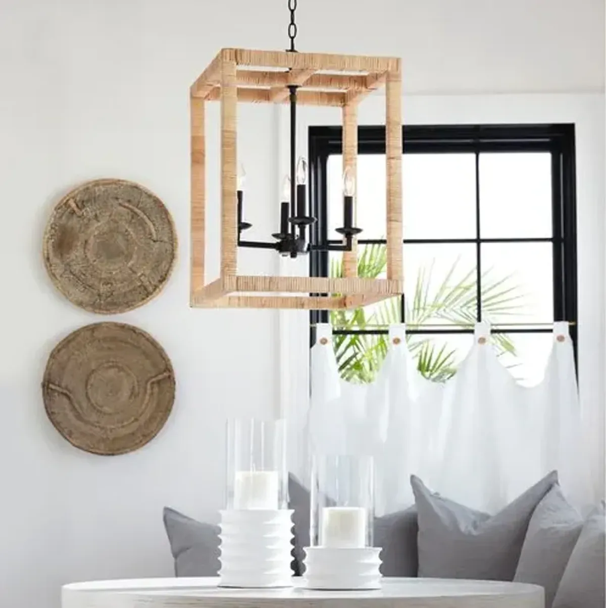 Newport Large Lantern - Natural Rattan - Regina Andrew - Beige