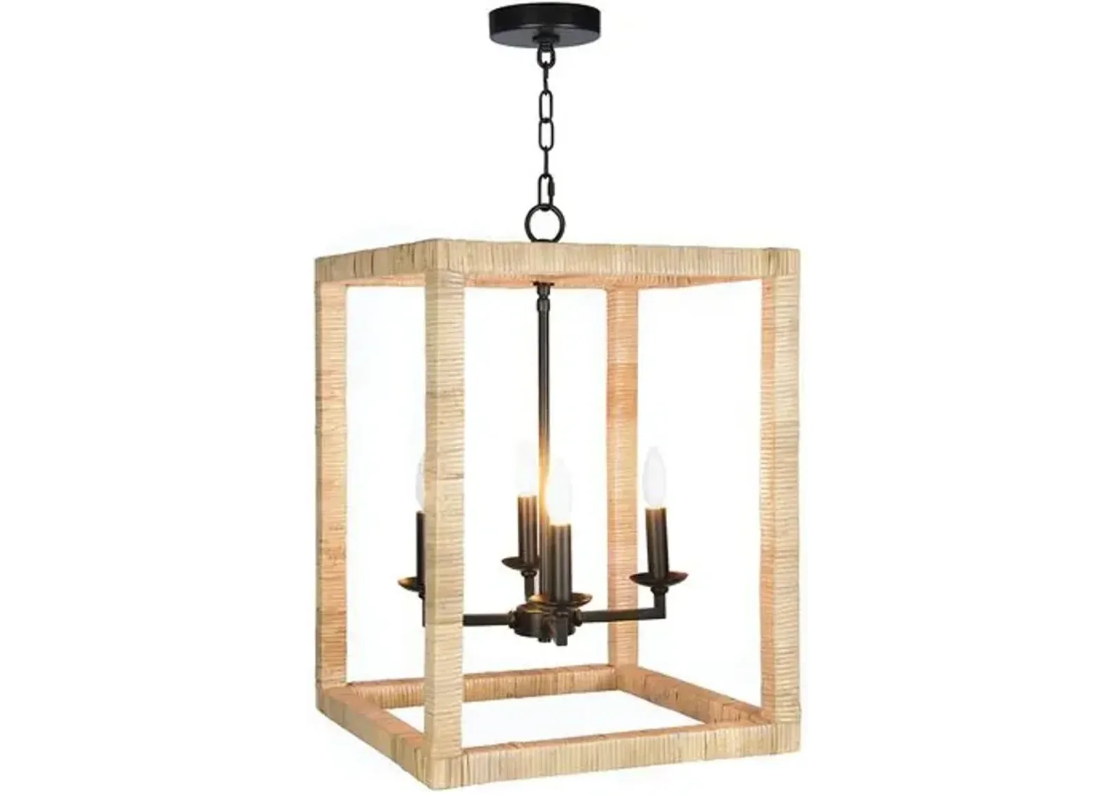 Newport Large Lantern - Natural Rattan - Regina Andrew - Beige