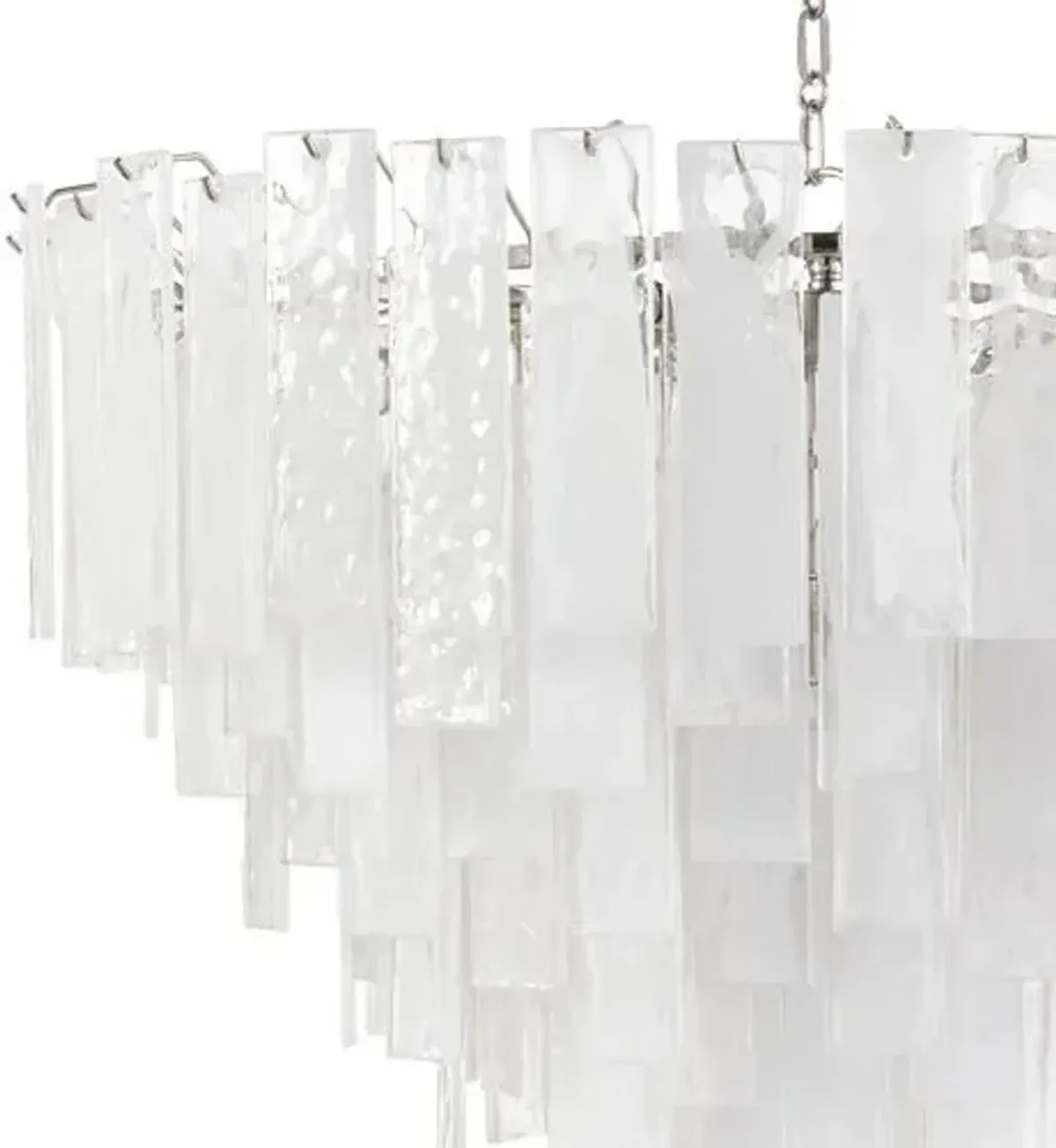 Glacier Glass Chandelier,Polished Nickel - Regina Andrew - Silver