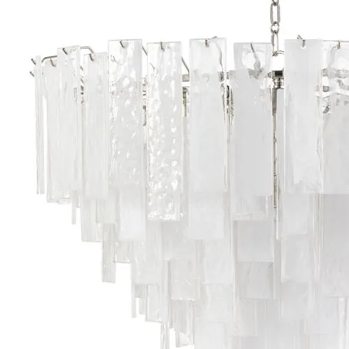 Glacier Glass Chandelier,Polished Nickel - Regina Andrew - Silver