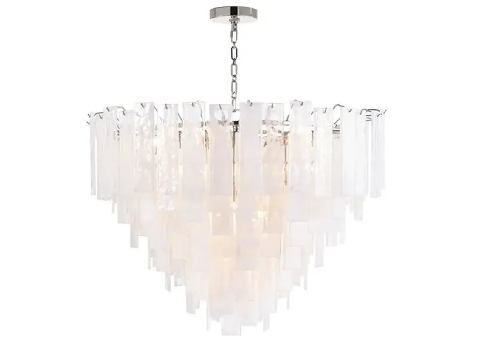 Glacier Glass Chandelier,Polished Nickel - Regina Andrew - Silver