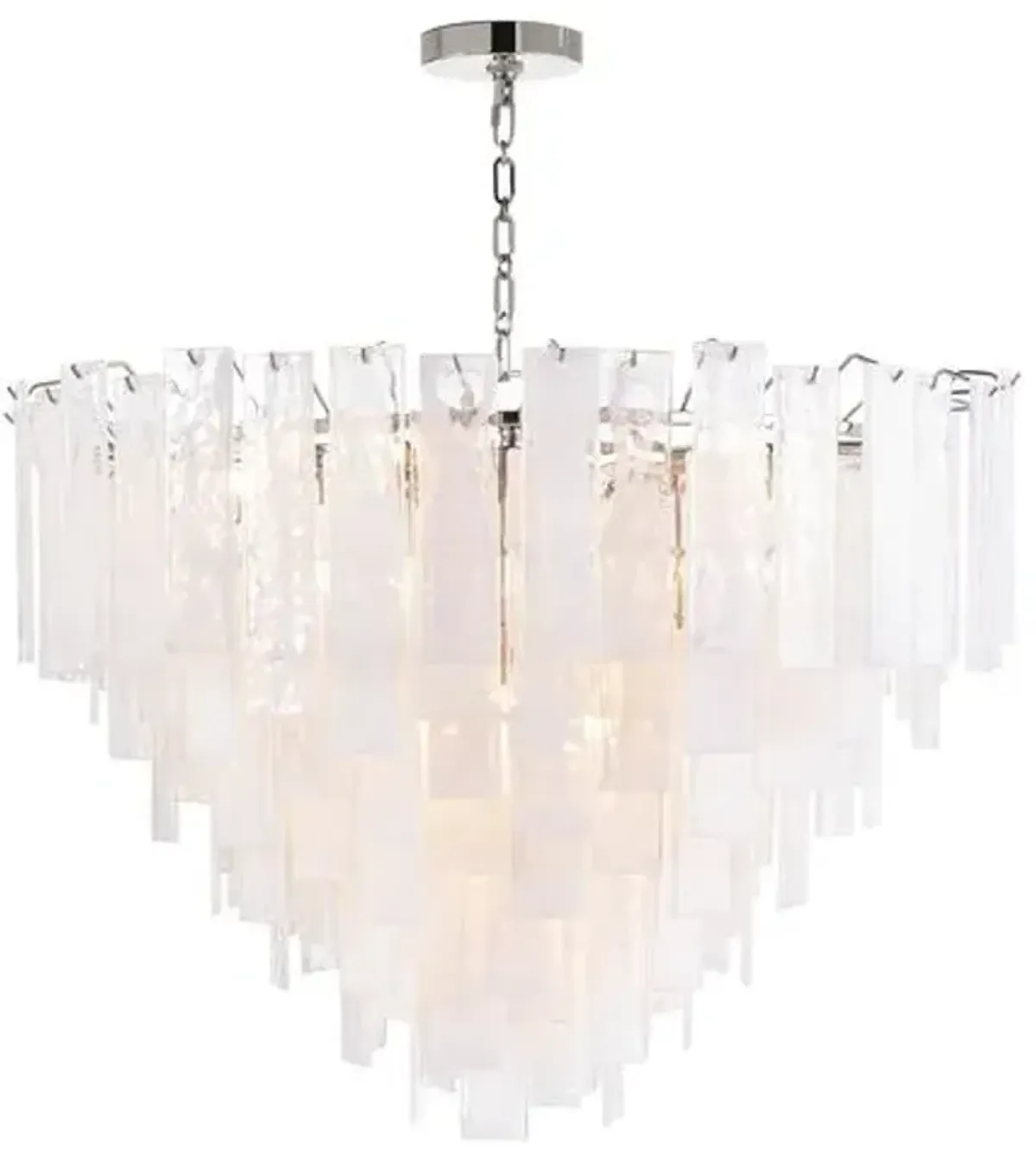 Glacier Glass Chandelier,Polished Nickel - Regina Andrew - Silver