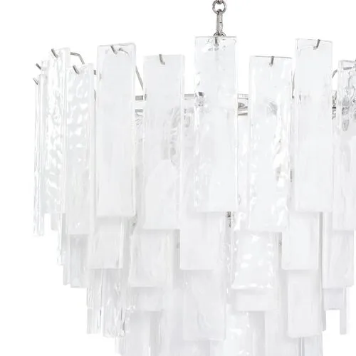 Glacier Glass Chandelier,Polished Nickel - Regina Andrew - Silver