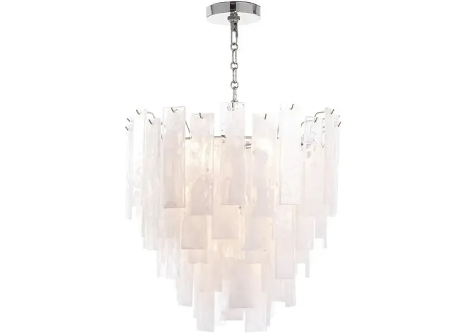 Glacier Glass Chandelier,Polished Nickel - Regina Andrew - Silver