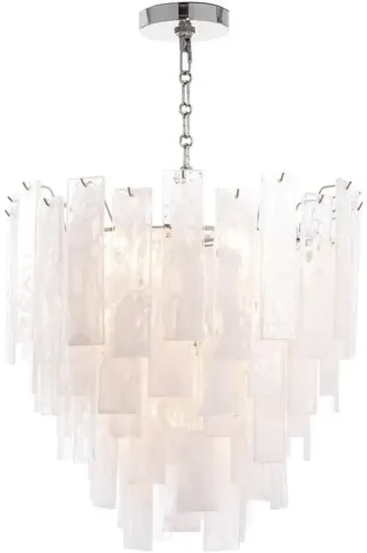 Glacier Glass Chandelier,Polished Nickel - Regina Andrew - Silver