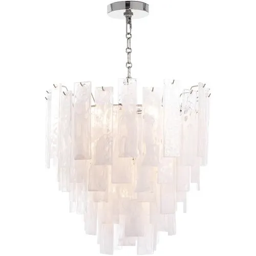 Glacier Glass Chandelier,Polished Nickel - Regina Andrew - Silver