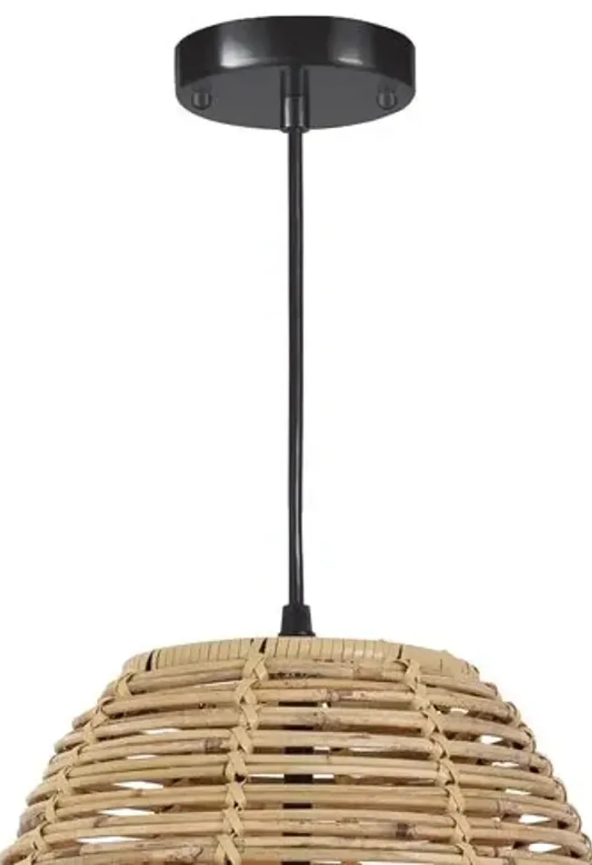 Monica Bamboo Basket Pendant - Natural - Regina Andrew - Brown