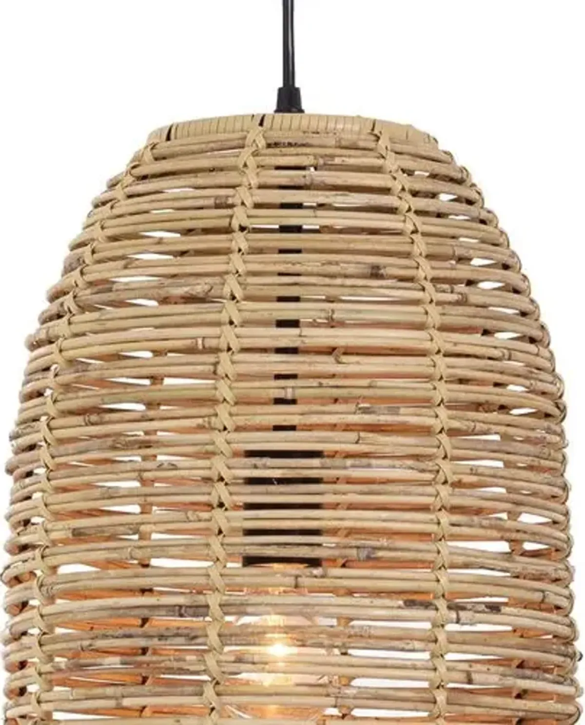 Monica Bamboo Basket Pendant - Natural - Regina Andrew - Brown