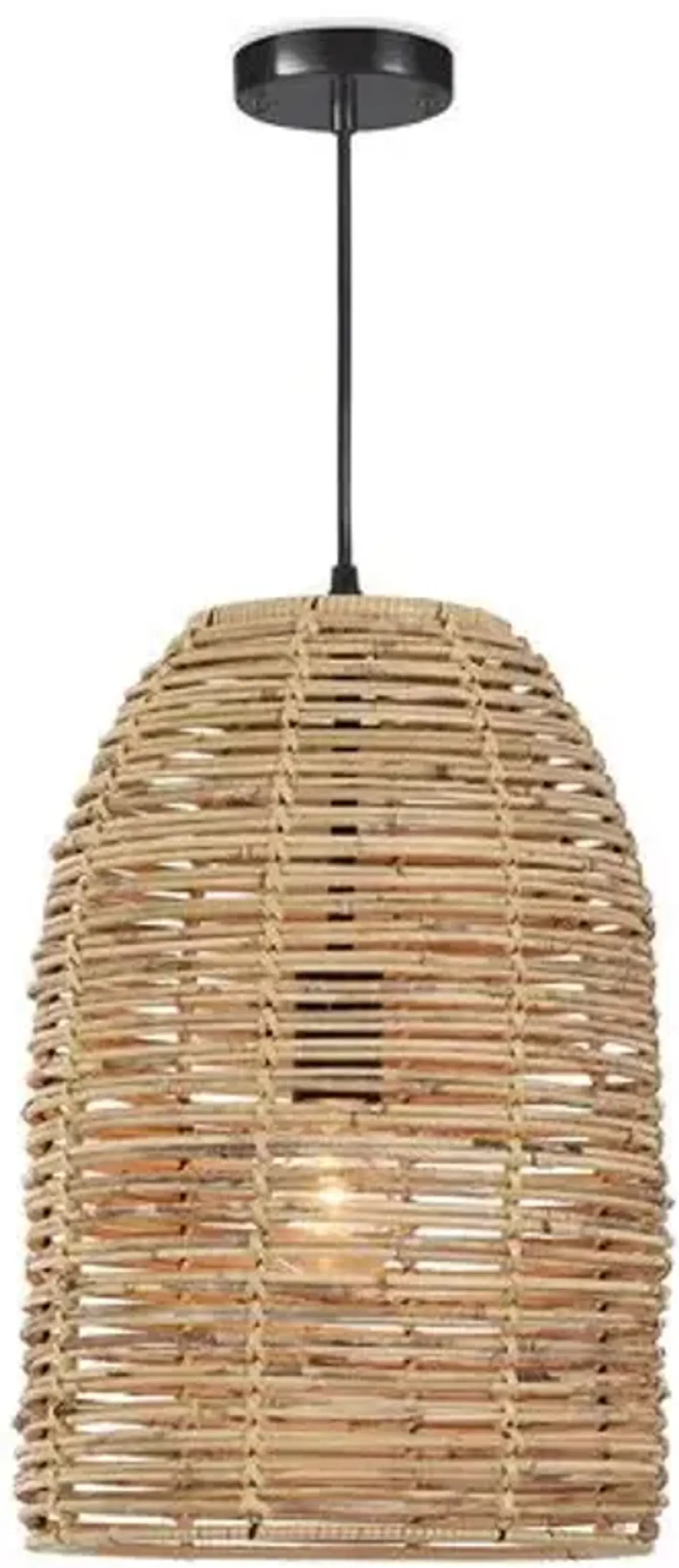 Monica Bamboo Basket Pendant - Natural - Regina Andrew - Brown