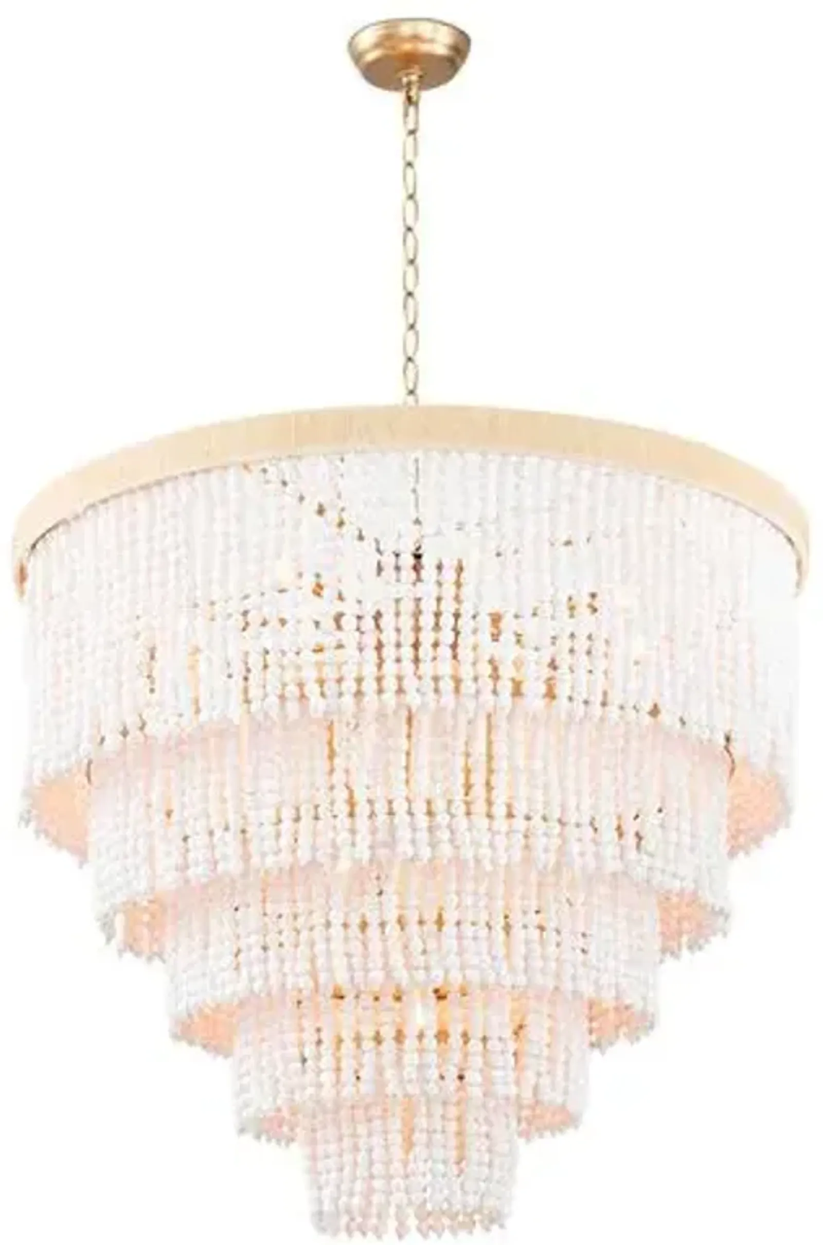 Waterfall Beaded Chandelier - White - Regina Andrew