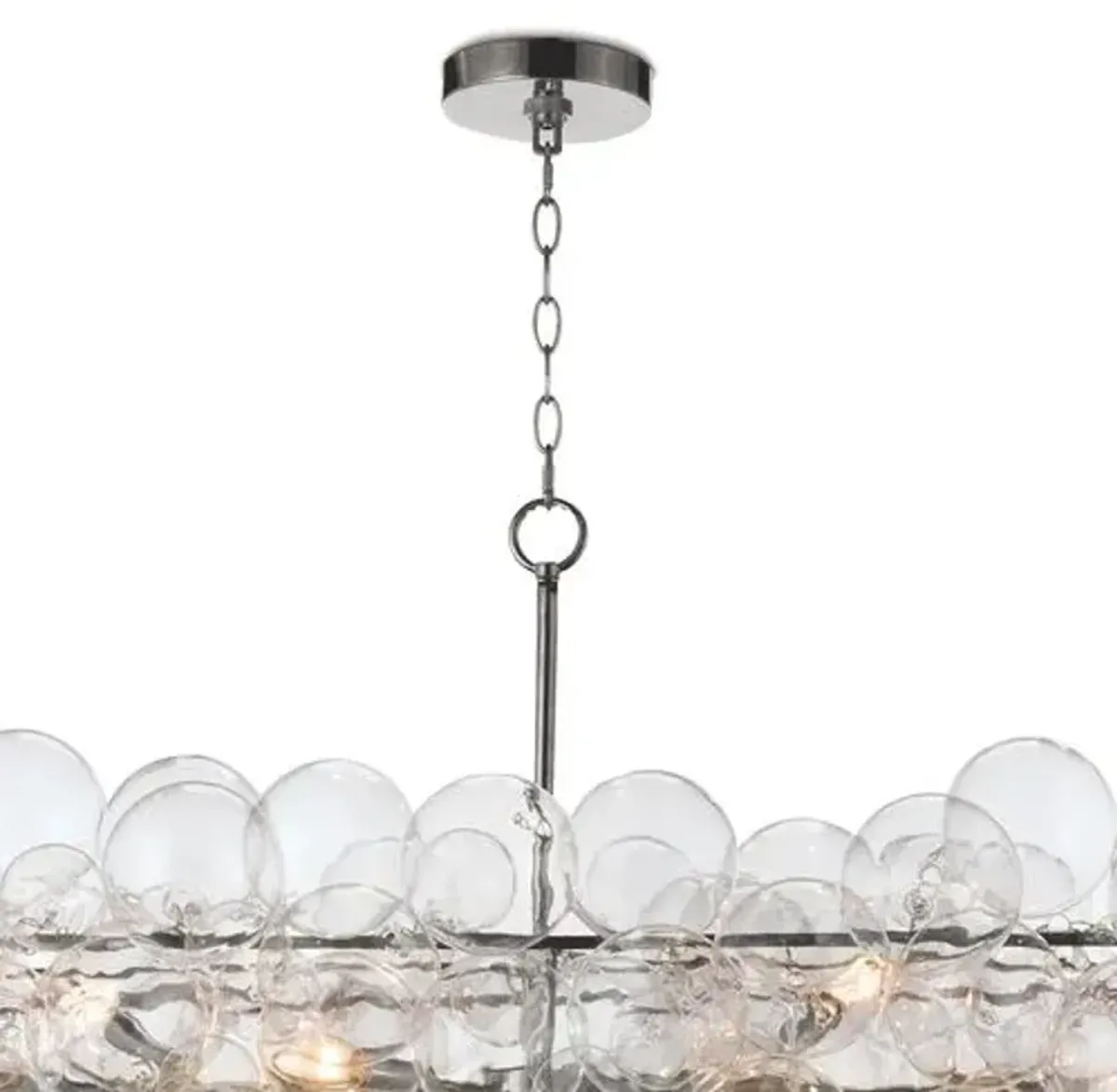 Bubbles Linear Chandelier - Brushed Nickel/Clear - Regina Andrew