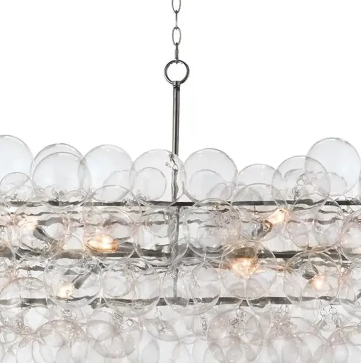 Bubbles Linear Chandelier - Brushed Nickel/Clear - Regina Andrew