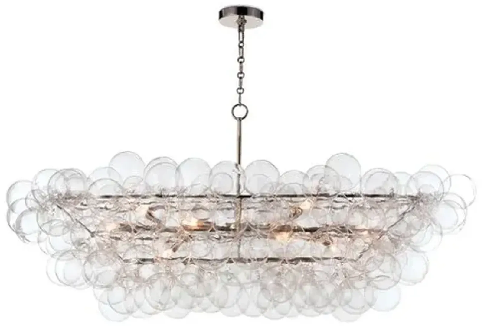 Bubbles Linear Chandelier - Brushed Nickel/Clear - Regina Andrew