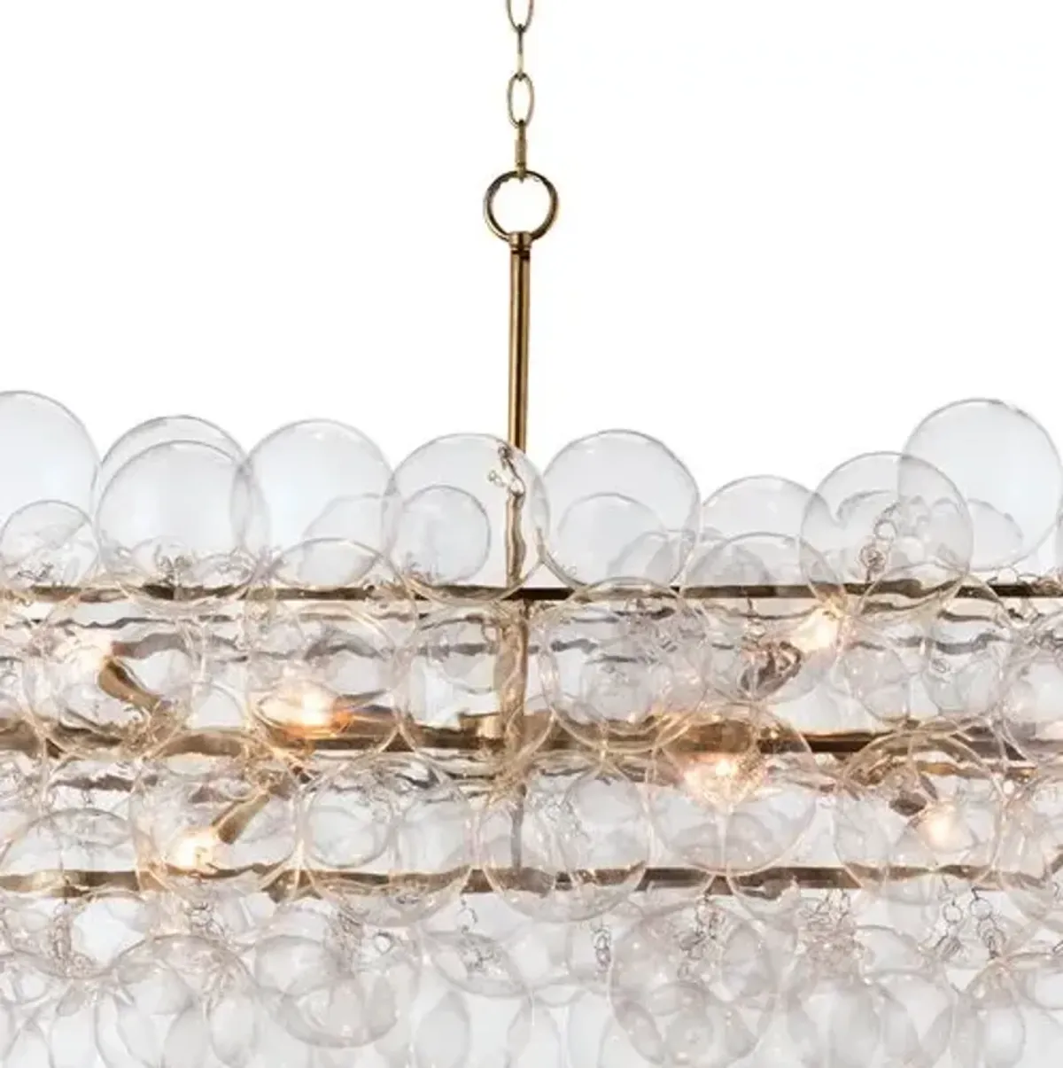 Bubbles Linear Chandelier - Natural Brass/Clear - Regina Andrew