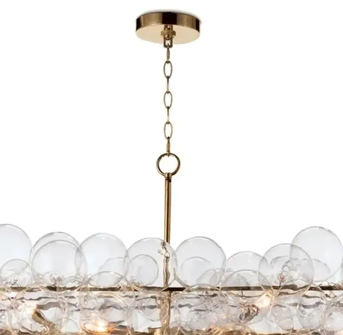 Bubbles Linear Chandelier - Natural Brass/Clear - Regina Andrew