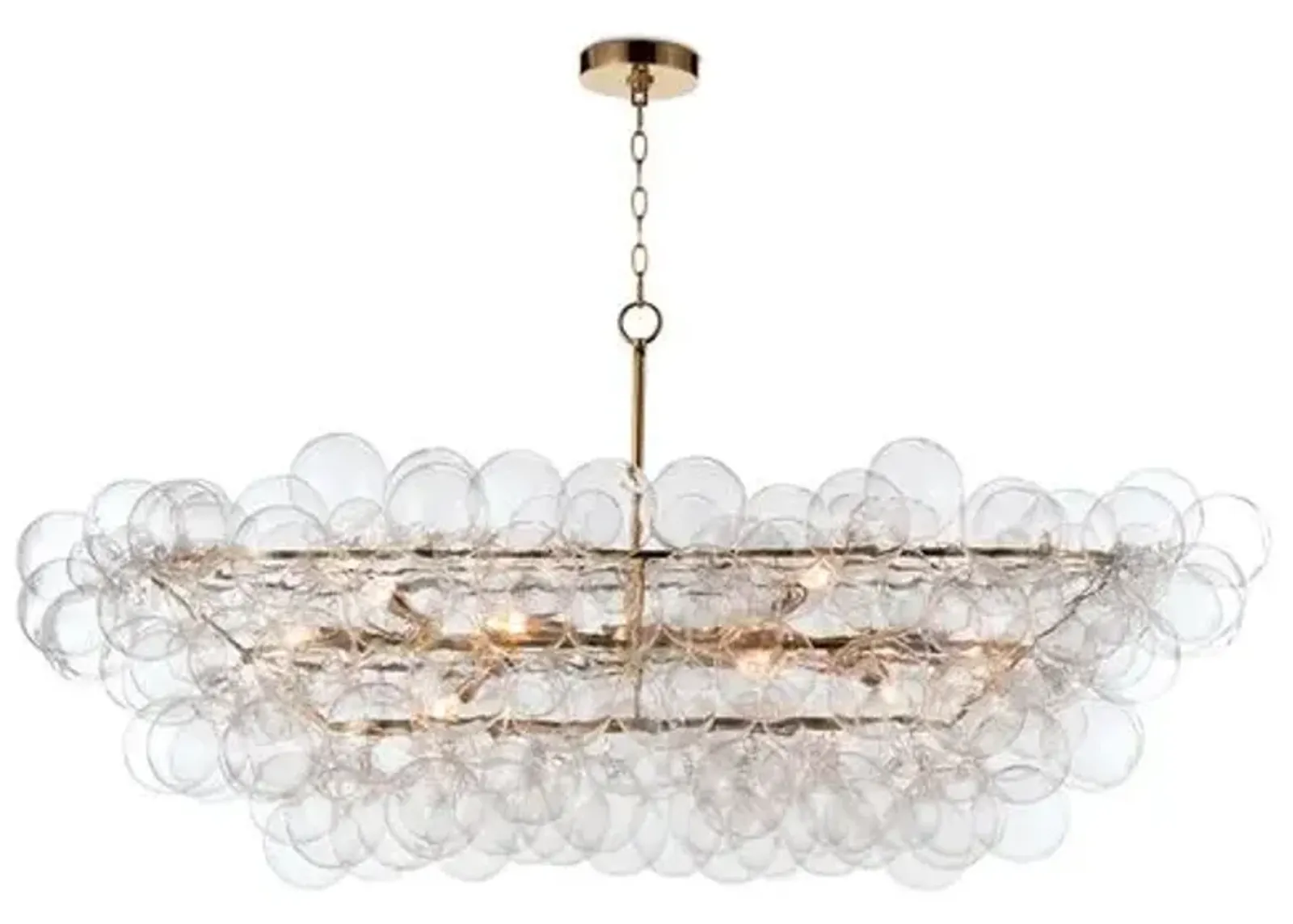 Bubbles Linear Chandelier - Natural Brass/Clear - Regina Andrew