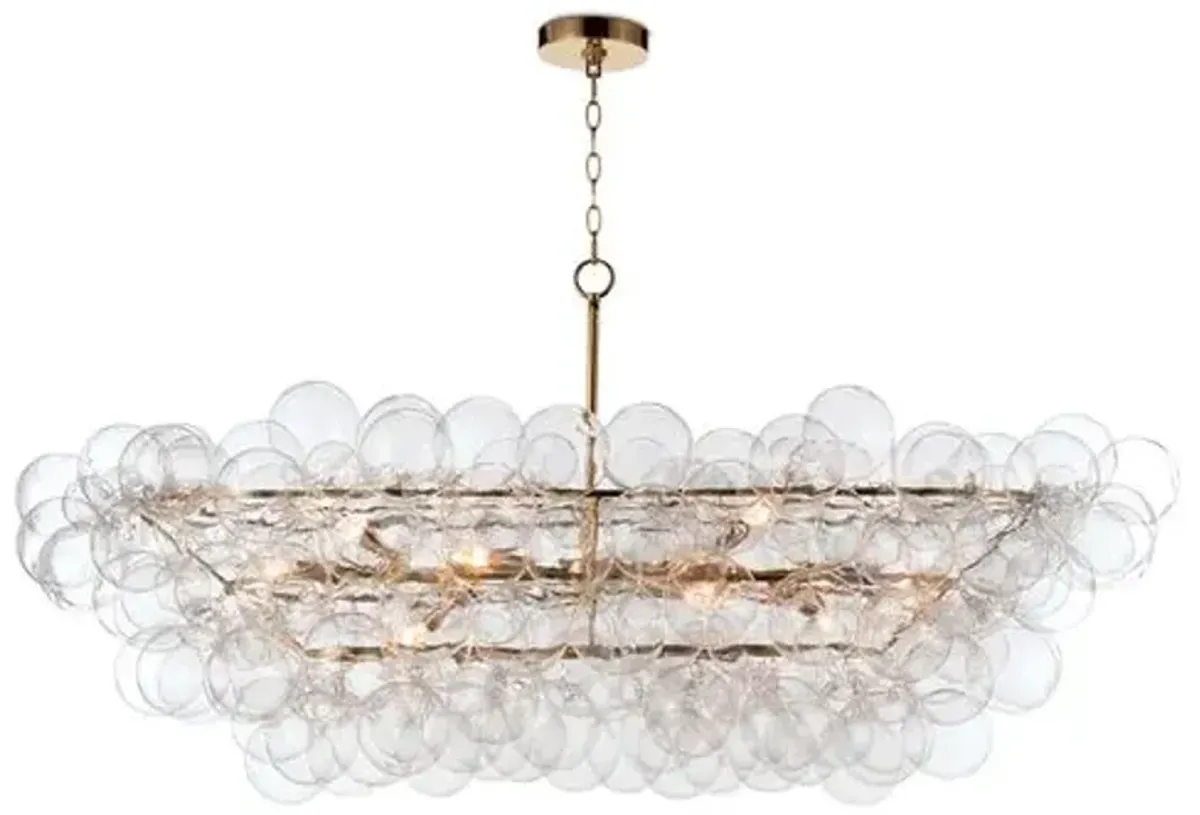 Bubbles Linear Chandelier - Natural Brass/Clear - Regina Andrew