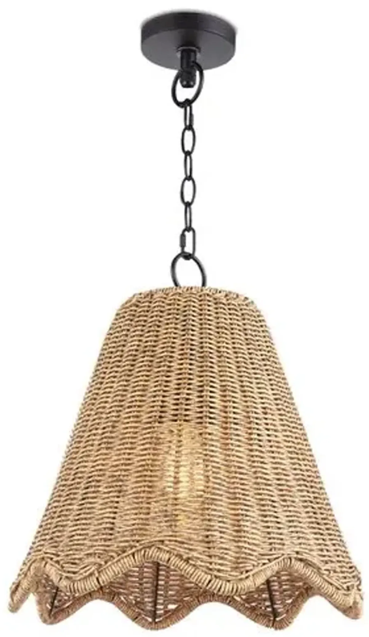 Coastal Living Summer Indoor/Outdoor Pendant - Weathered Natural Rattan - Regina Andrew - Beige