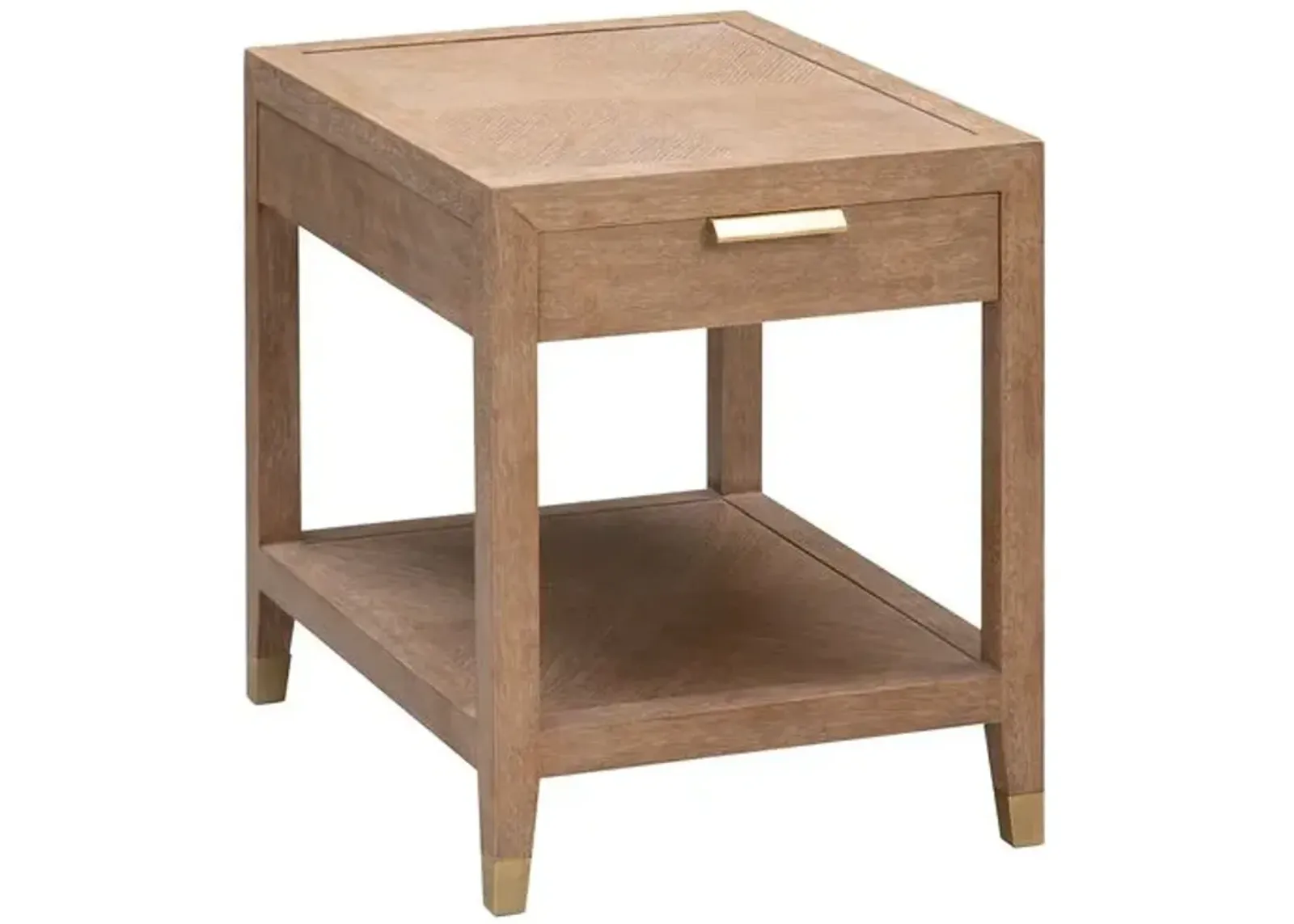 Samantha Lamp Side Table - Natural/Brass - Brown